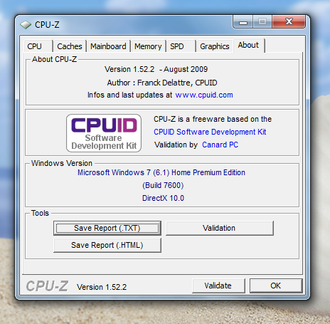 ASUS Eee PC 1201N CPU-Z