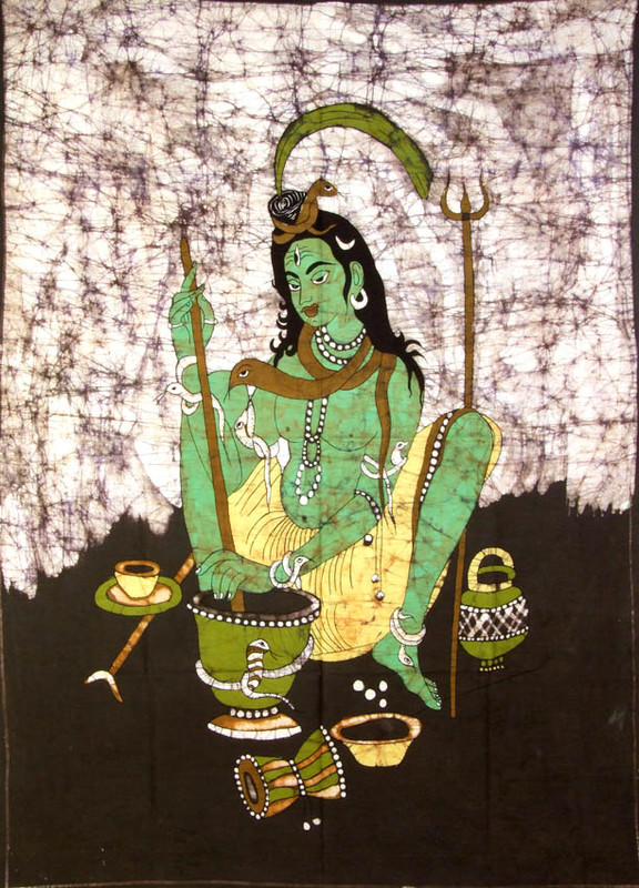 shiva prepares bhang cannabis bk29