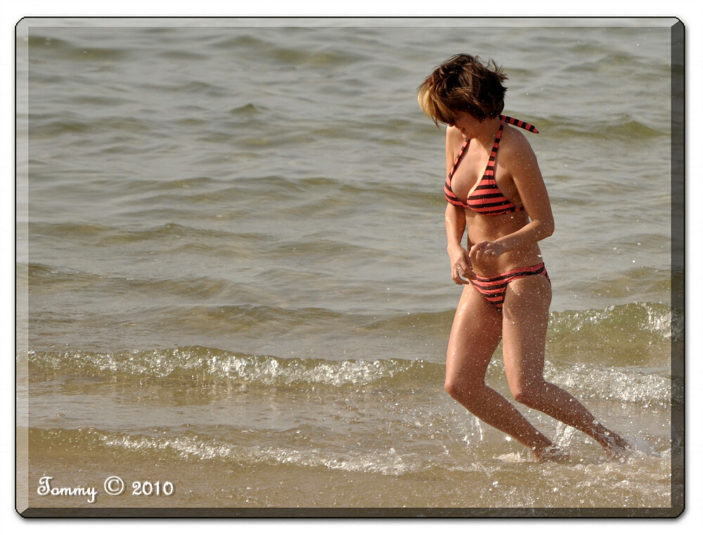 Girl Splashing in the water