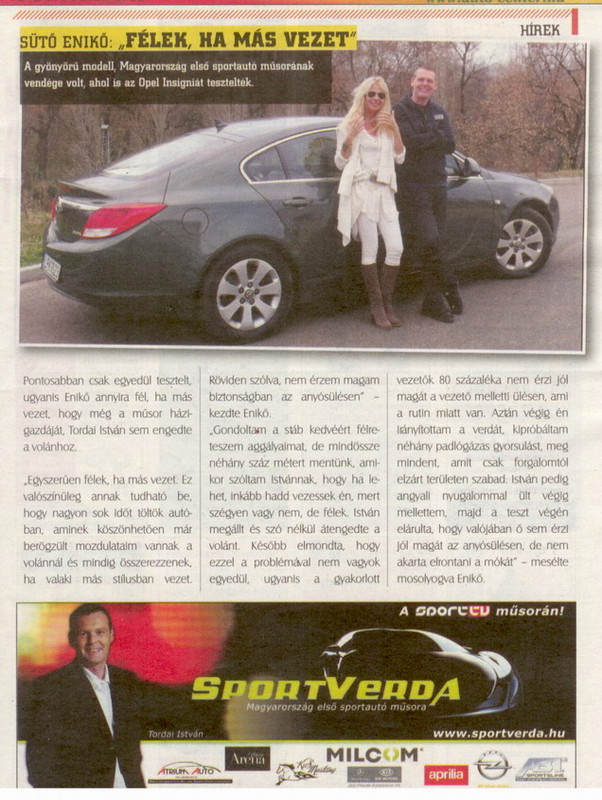Sütő Enikő és Tordai István - Lóerő Magazin (Opel Insignia)