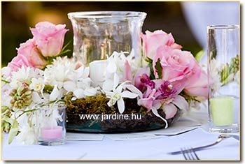 jardine pink fehér asztaldekor