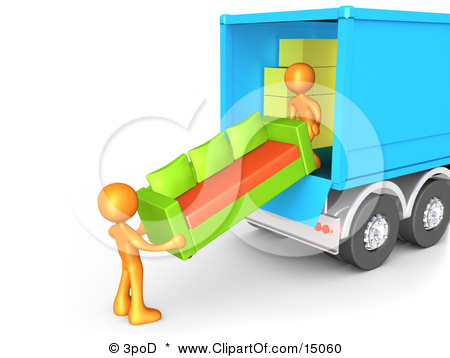 15060-Two-Orange-Male-Figures-Lifting-And-Loading-A-Green-And-Or