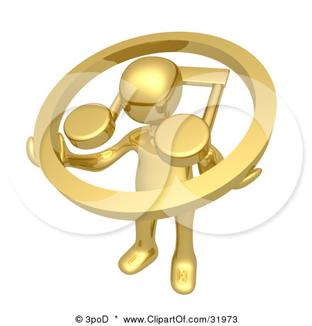 31973-Clipart-Illustration-Of-A-Gold-Person-Carrying-A-Red-Circl