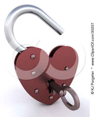 30207-Clipart-Illustration-Of-A-Key-Inside-An-Unlocked-Red-Heart