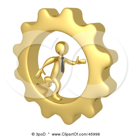 45998-Royalty-Free-RF-Clipart-Illustration-Of-A-3d-Gold-Business