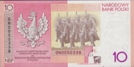 Lengyelország 10 Zlotych emlék bankjegy H