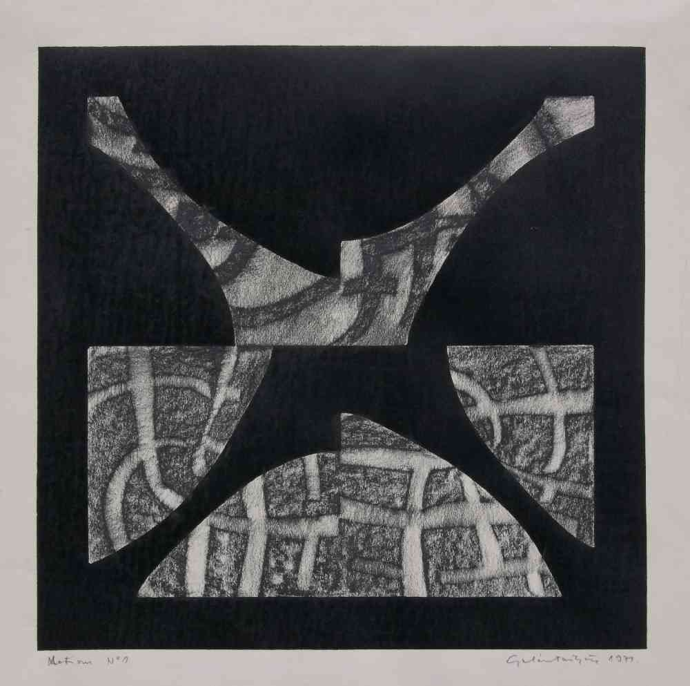 168 - Galántai György - Motívum No.1, 1971. 60x60cm - Grafika 05
