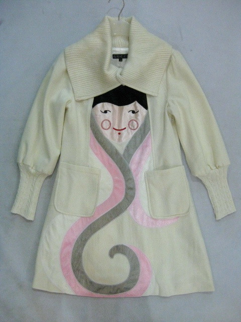 91012A-37A   GUCCI WHITE WOOL COTTON&WOOL COAT SIZE 2 4 6  PRICE