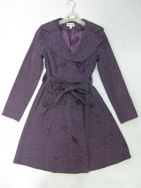 90924A-11 MIUMIU PURPLE COTTON DUSTCOAT SIZE 2 4 6 PRICE USD45