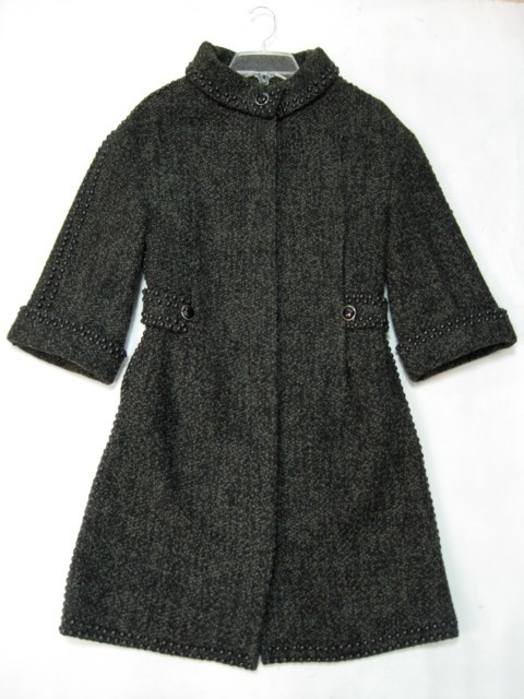 90924B-24E KENZO GREY&GREEN WOOL COAT SIZE 2 4 6 PRICE USD58