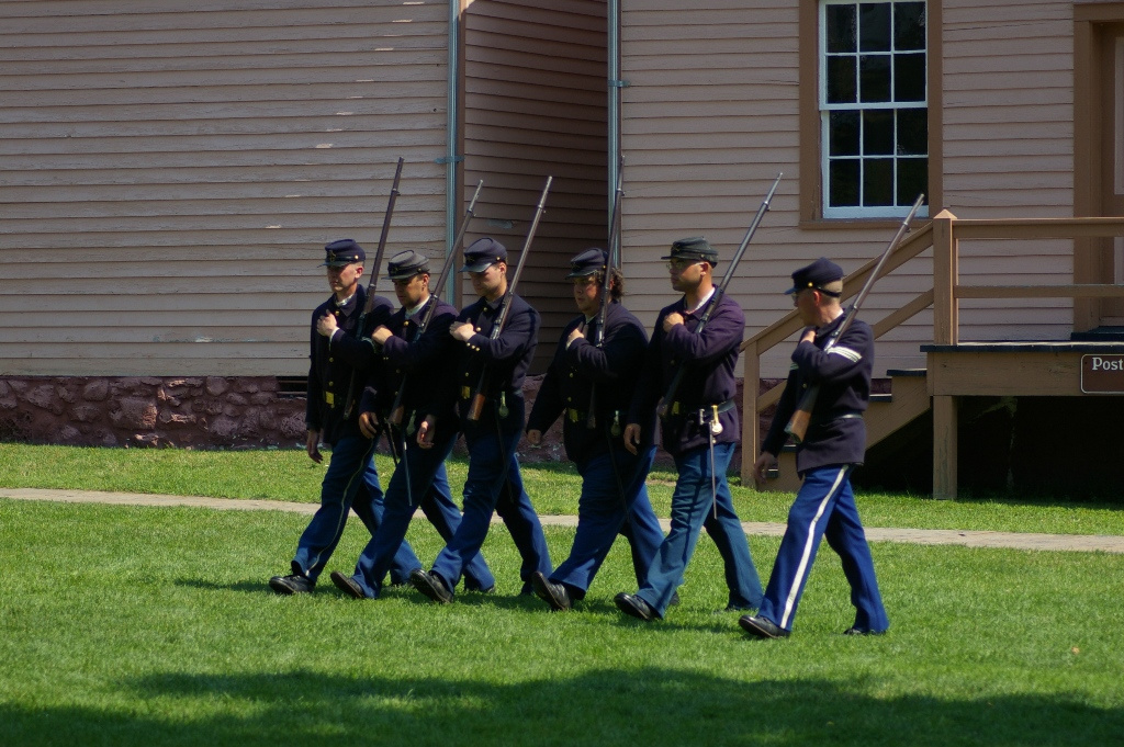 Mackinac Island: hadgyakorlat az erődben