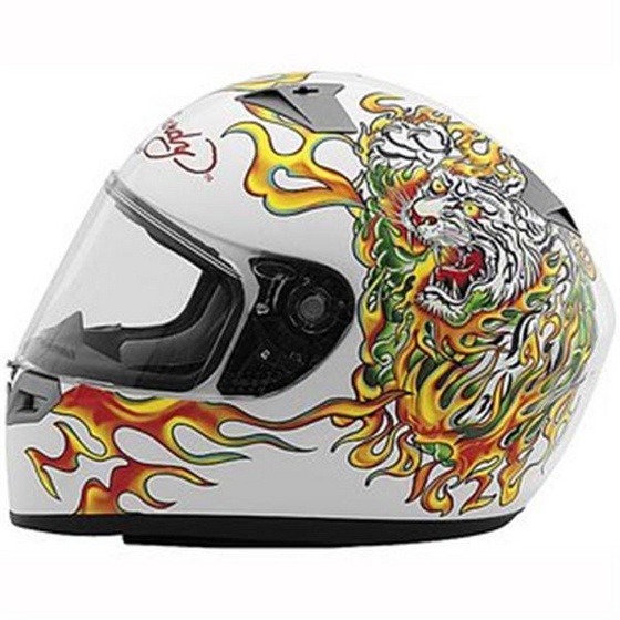 KBC Ed Hardy  Tiger  VR-2 Helmet White detail (Medium)